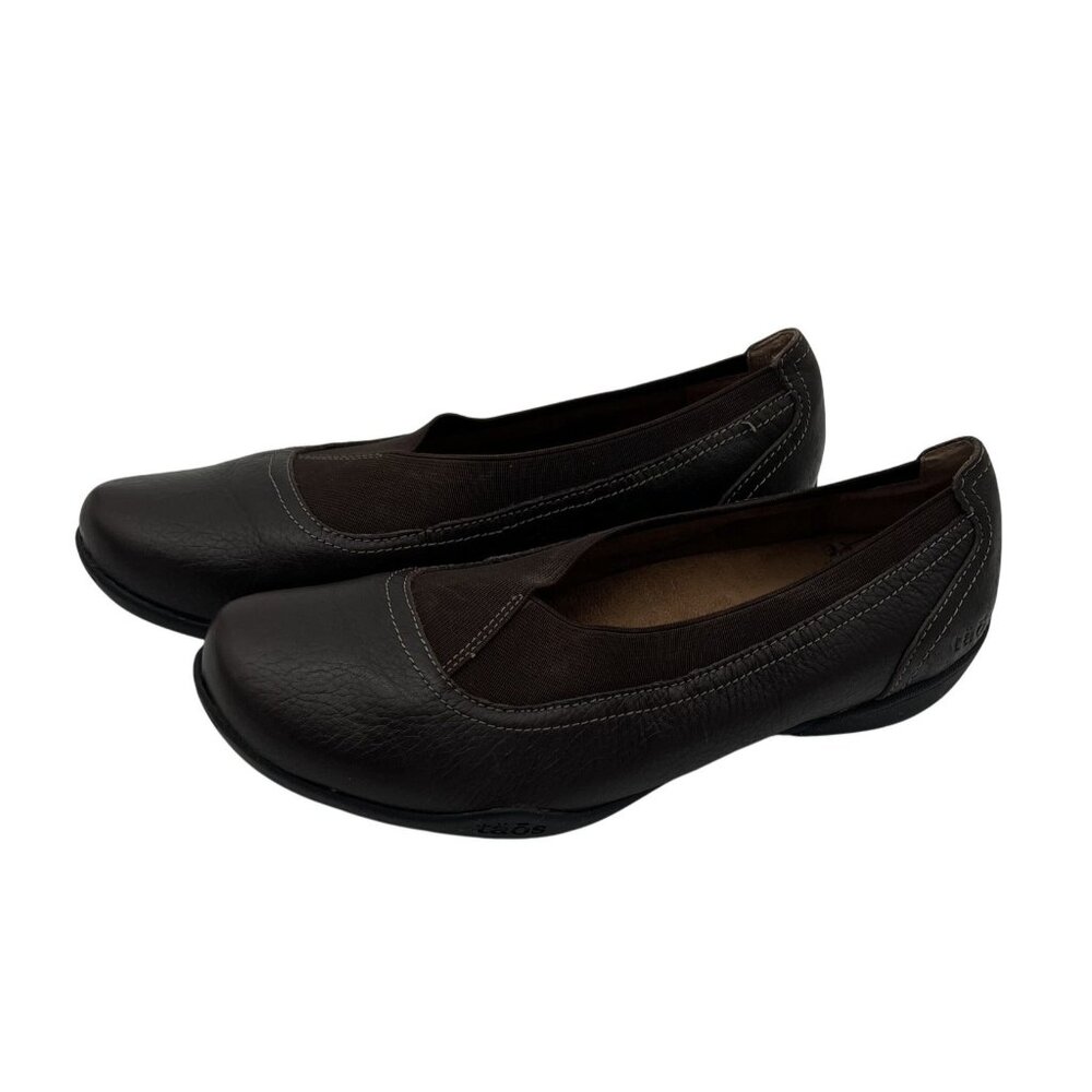 Taos Womens Brown Leather Slip-On Flats Size 7 Comfortable Casual Shoes